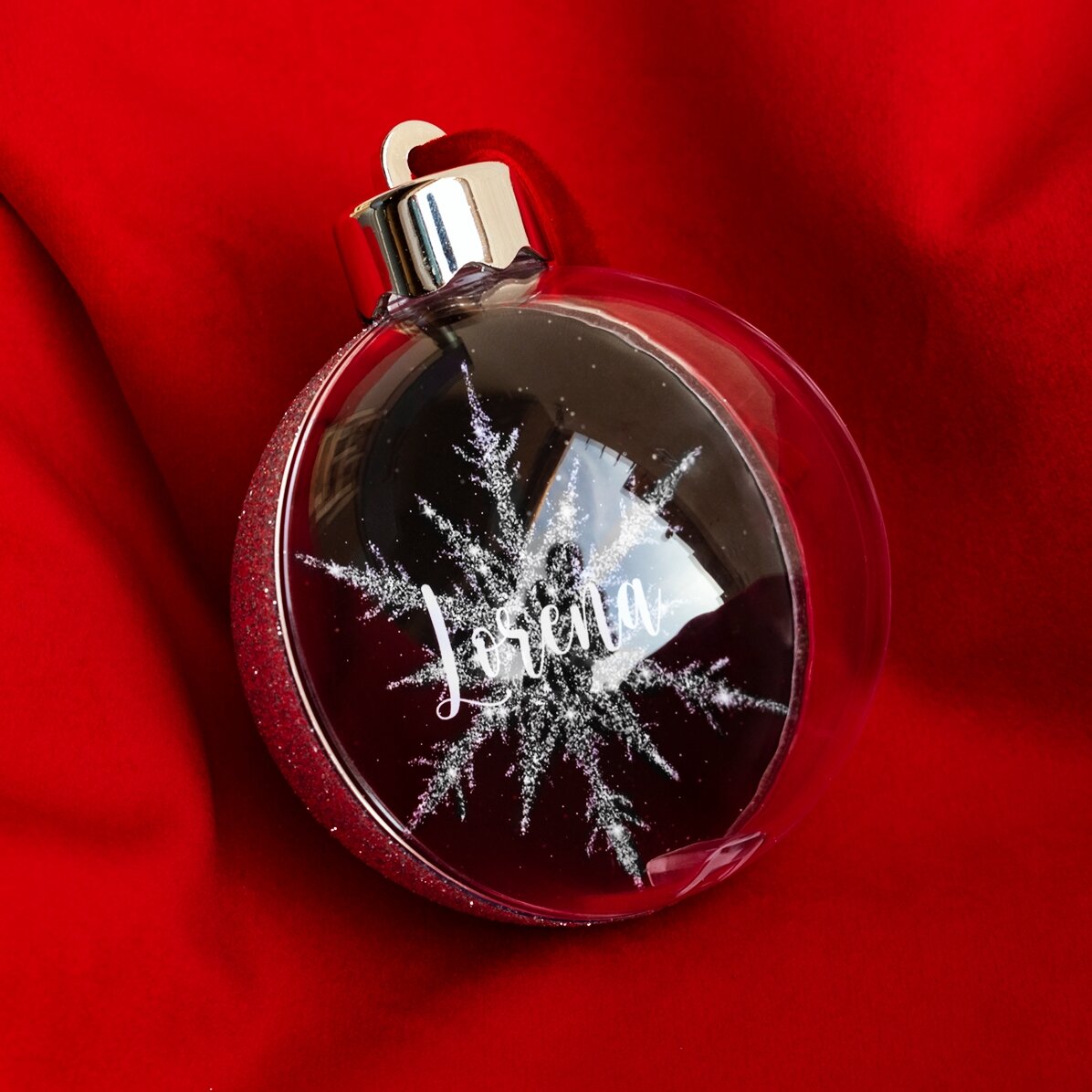 Bola de Navidad personalizada con tu nombre - Silver Snowflake