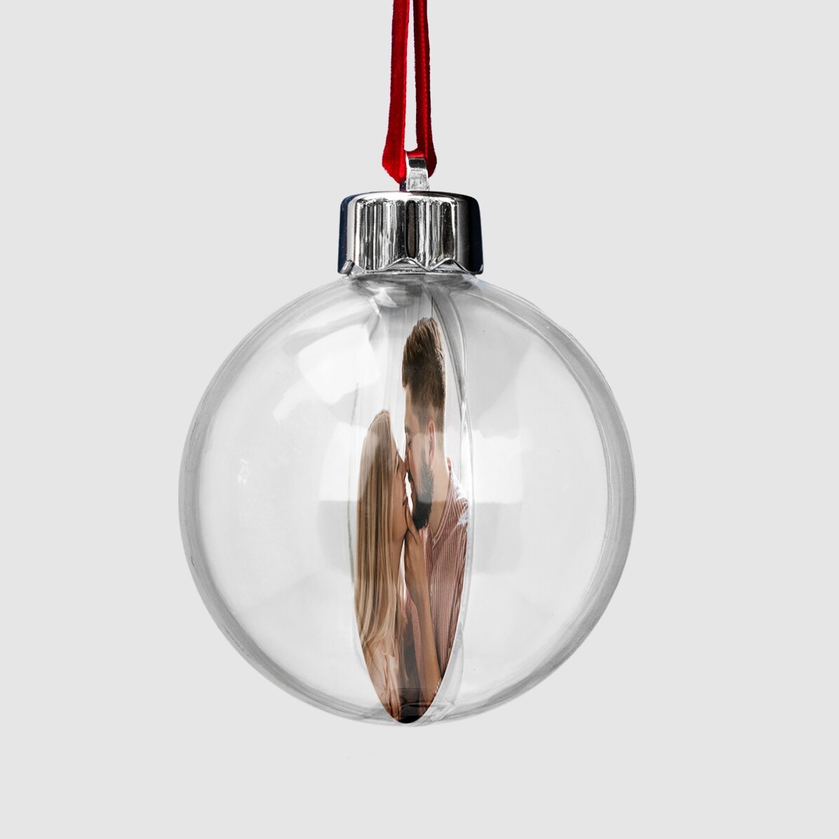 Globo transparente personalizado por ambas caras con una fotografía y un código QR