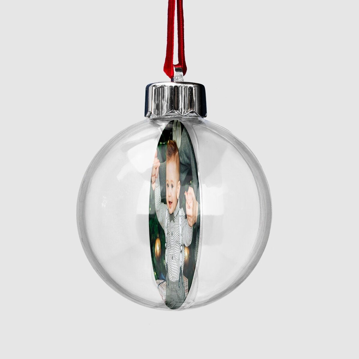 Globo transparente personalizado por ambas caras con una foto y un mensaje para niños