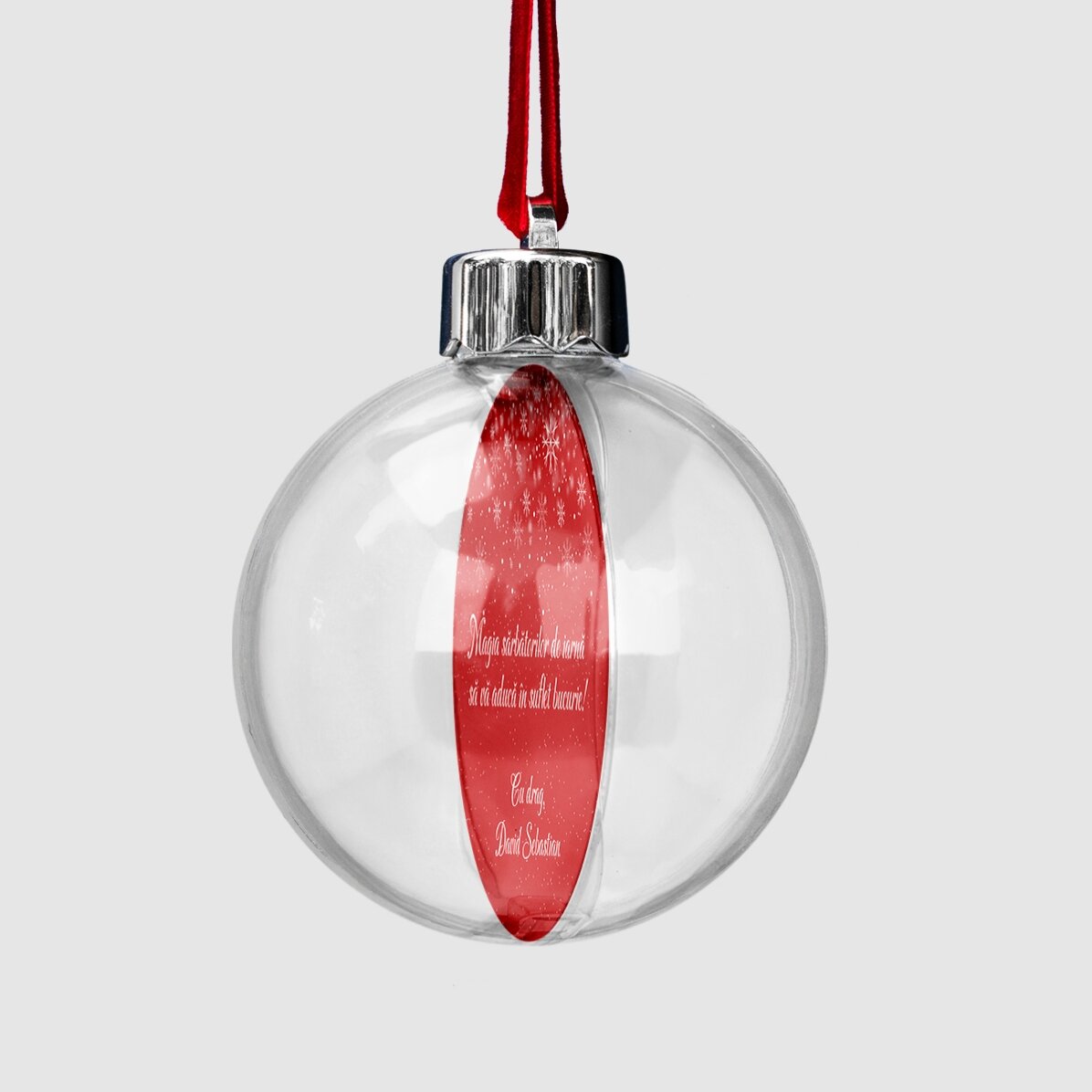 Globo transparente personalizado por ambas caras con una foto y un mensaje