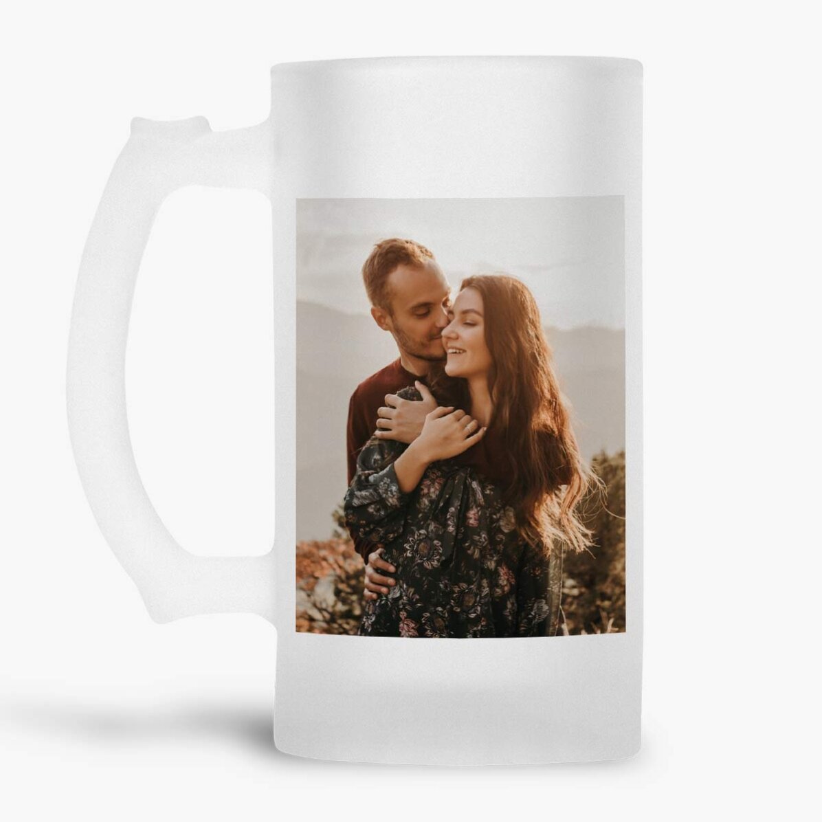 Jarra de cerveza personalizada con 2 fotos