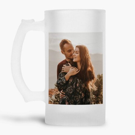 Personalised beer mug with 2 photos