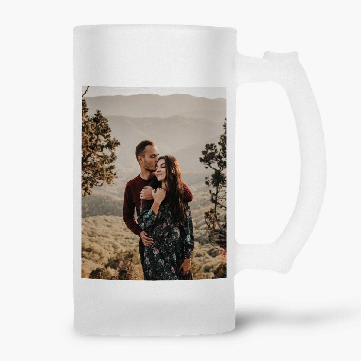 Jarra de cerveza personalizada con 2 fotos