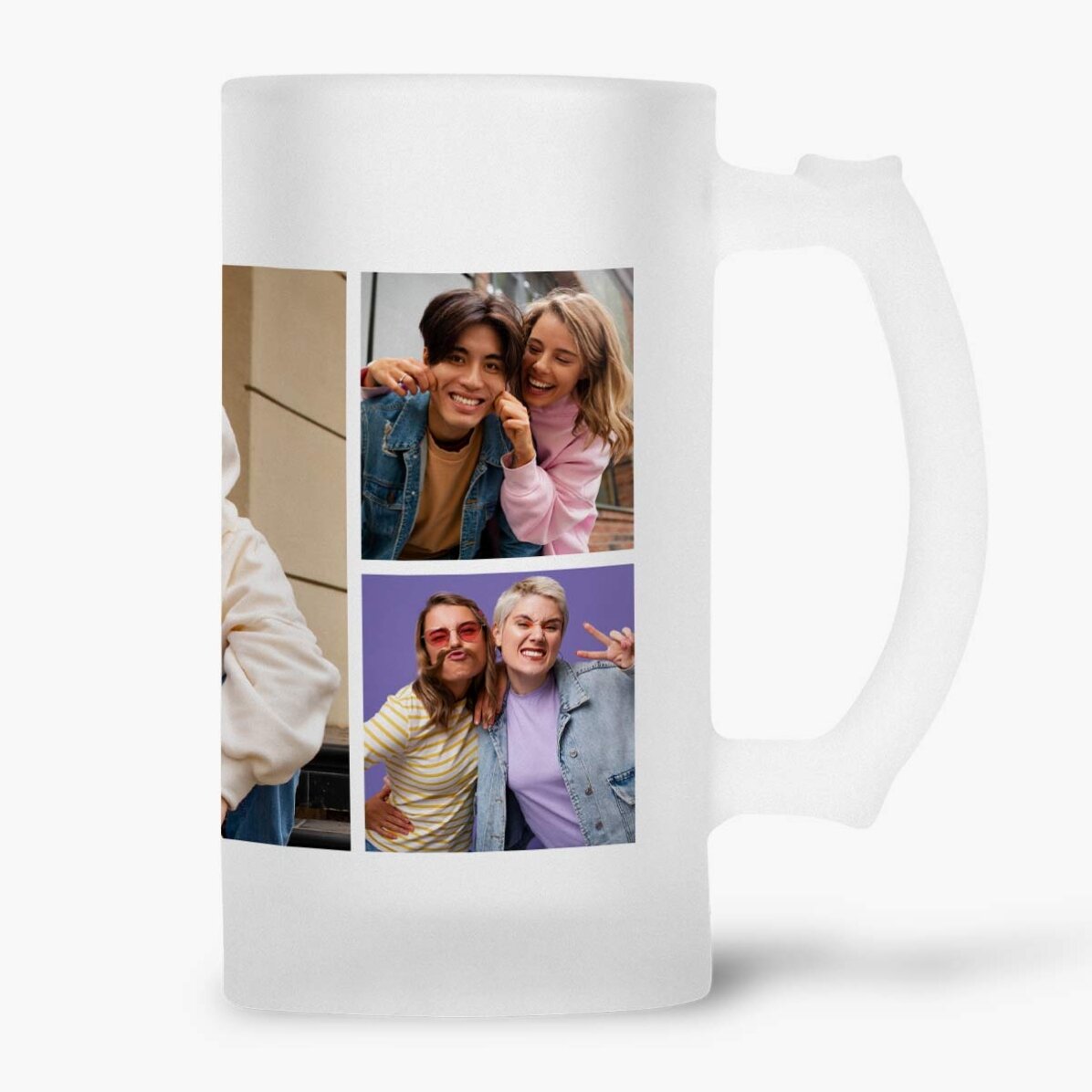 Personalised beer mug with 5 photos