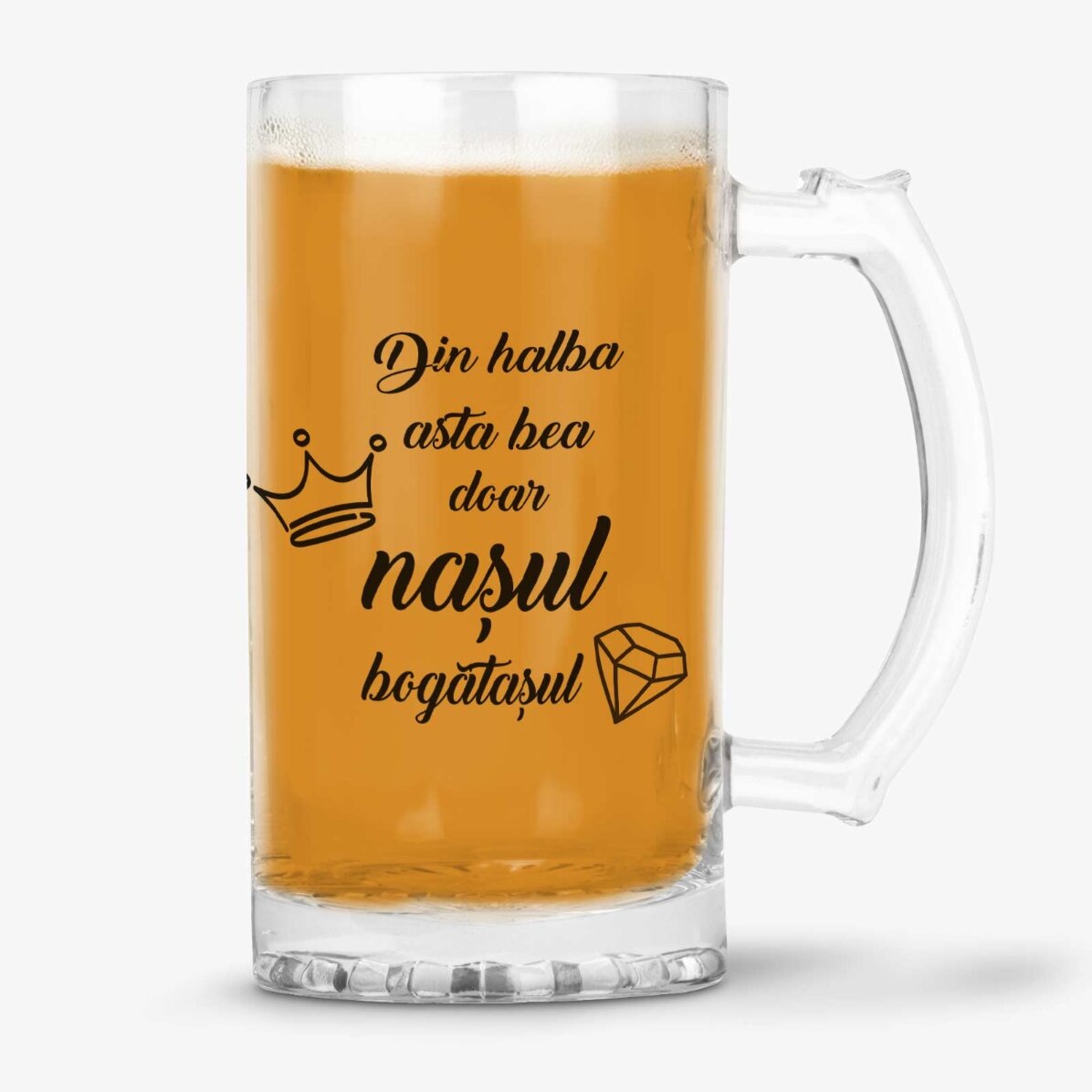Jarra de cerveza personalizada con un mensaje para papá