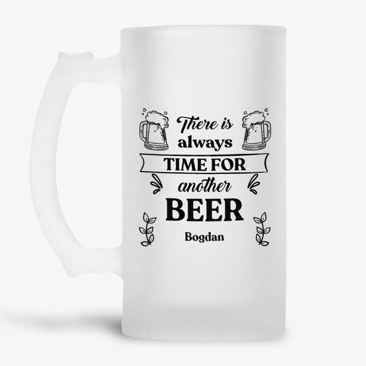 Personalised beer mug with message - Time for Beer