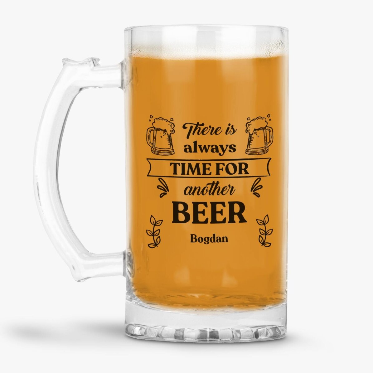 Personalised beer mug with message - Time for Beer