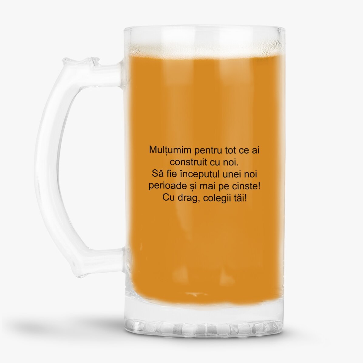 Jarra de cerveza personalizada con mensaje