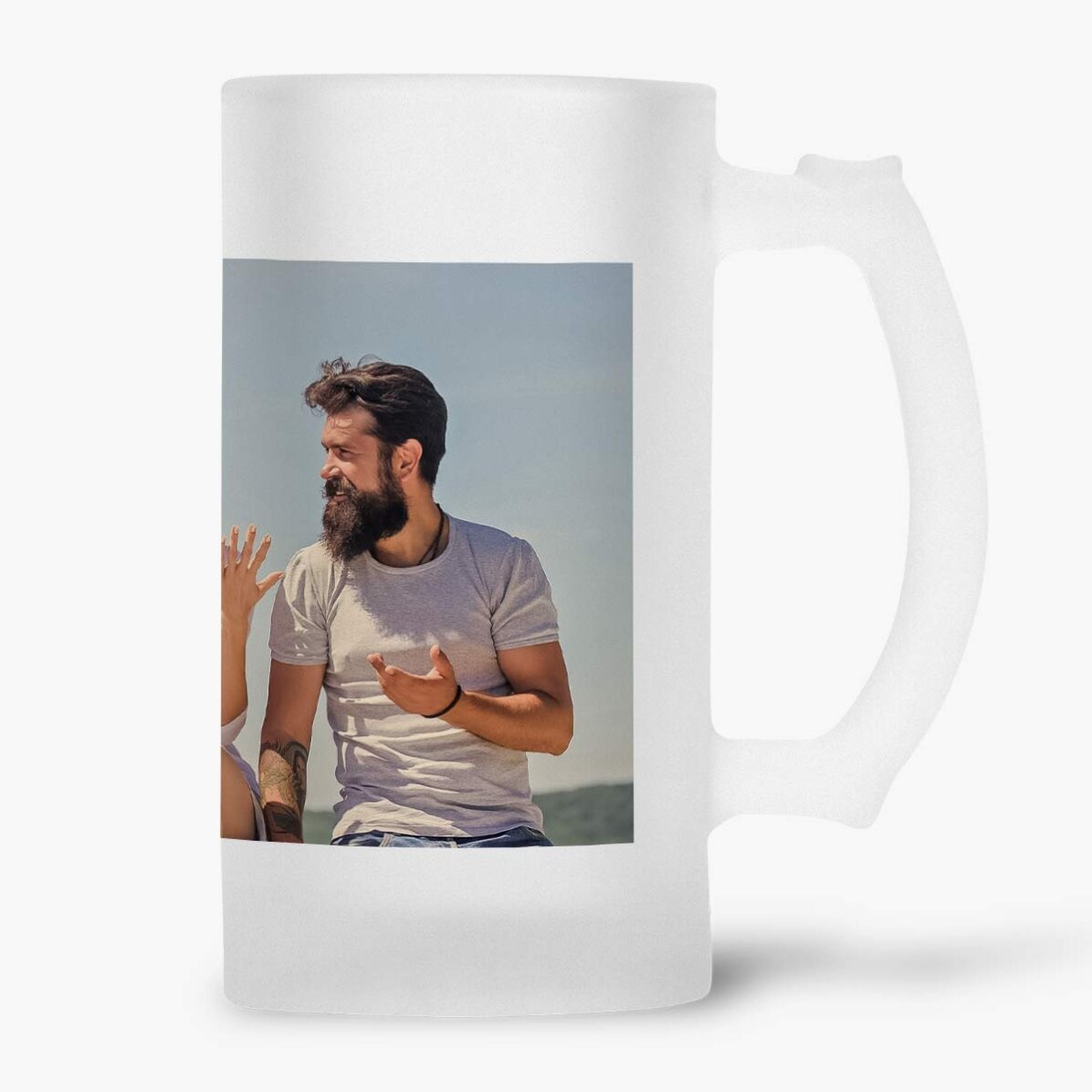 Jarra de cerveza personalizada con una foto