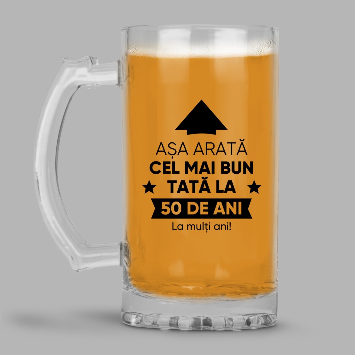 Jarra de cerveza personalizada con texto: así es como queda