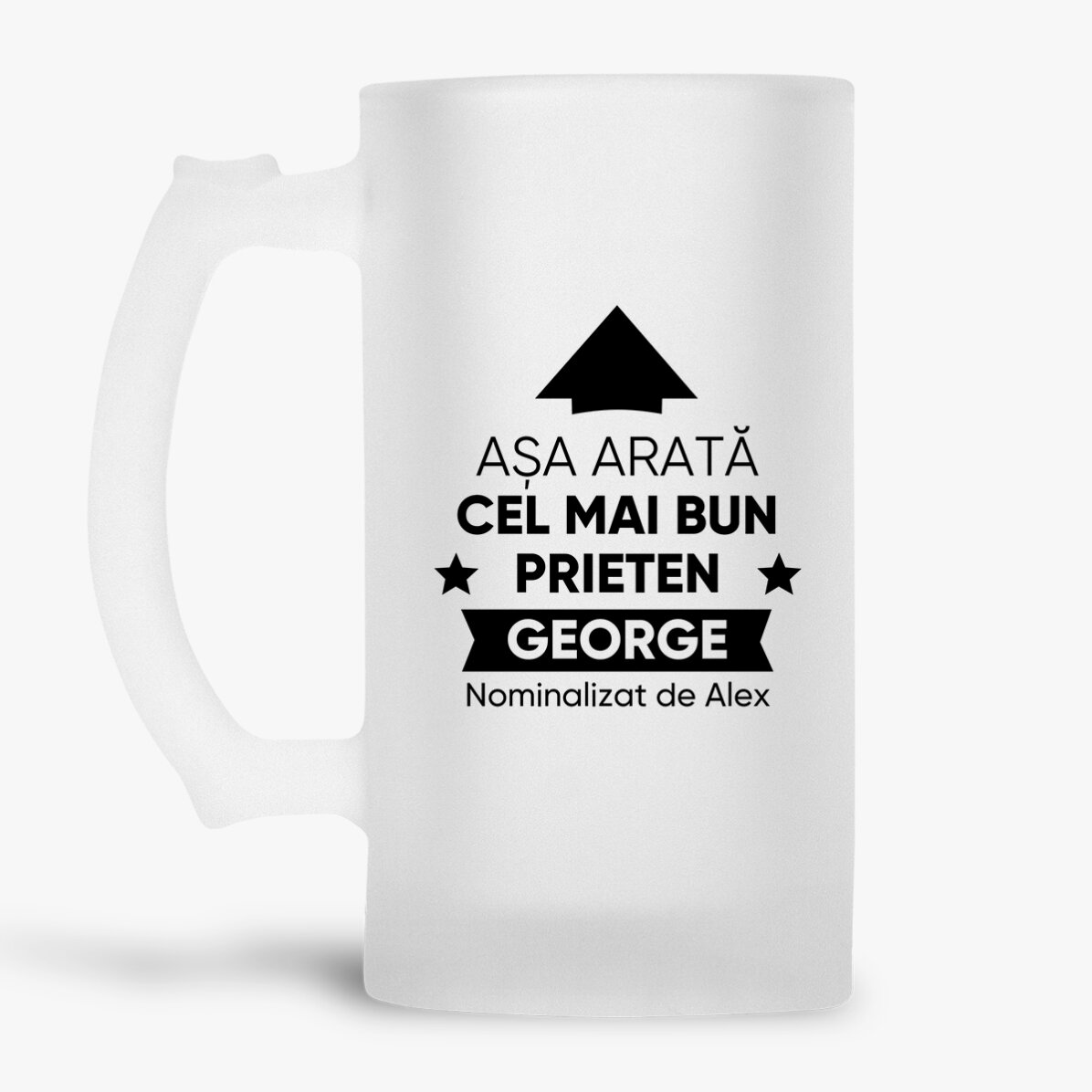 Jarra de cerveza personalizada con texto: así es como queda
