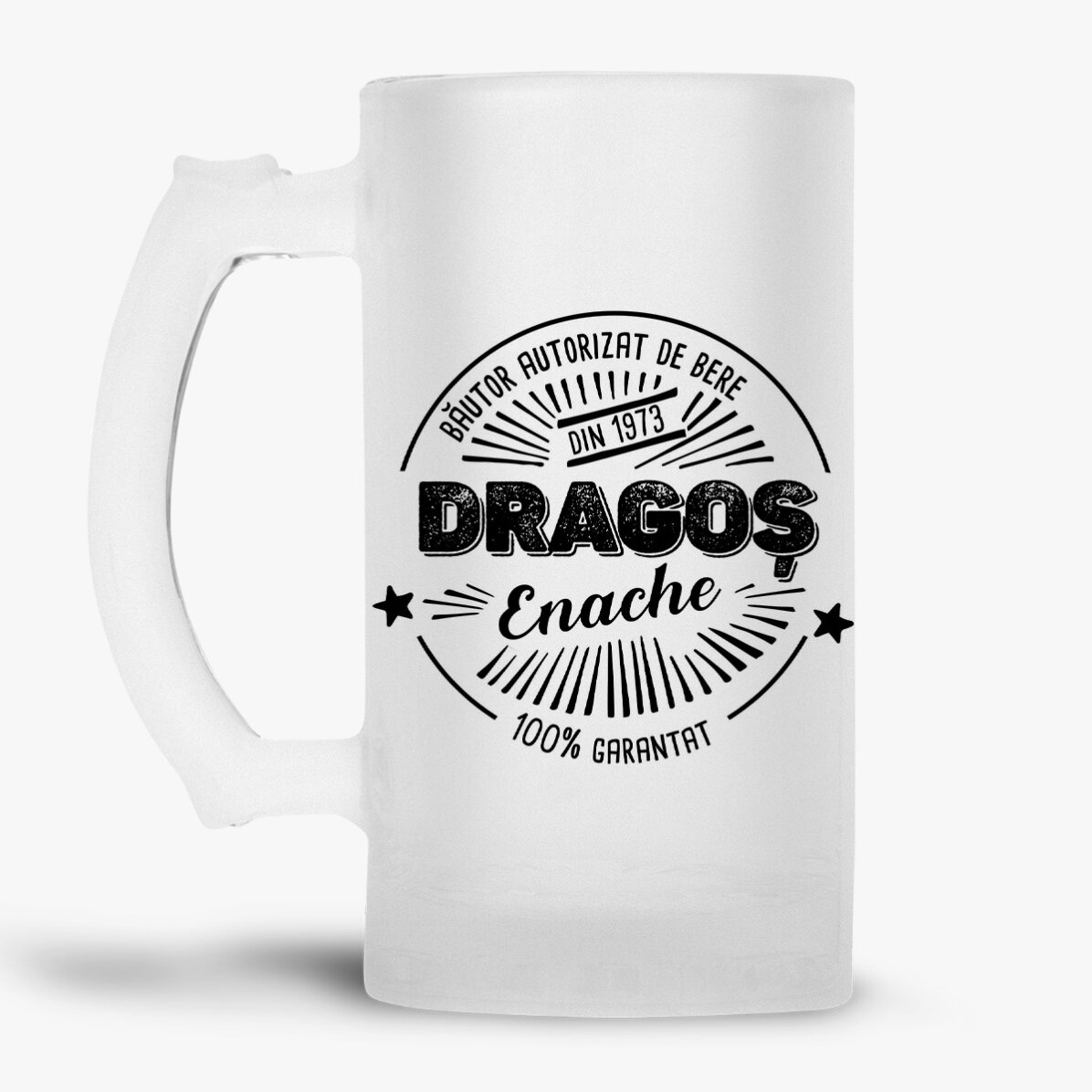 Jarra de cerveza personalizada con texto: «Bebedor de cerveza autorizado»