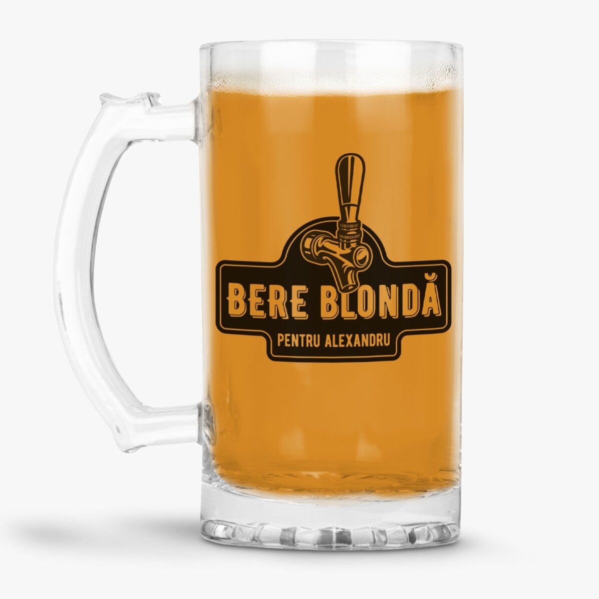 Jarra de cerveza personalizada con texto - Cerveza rubia