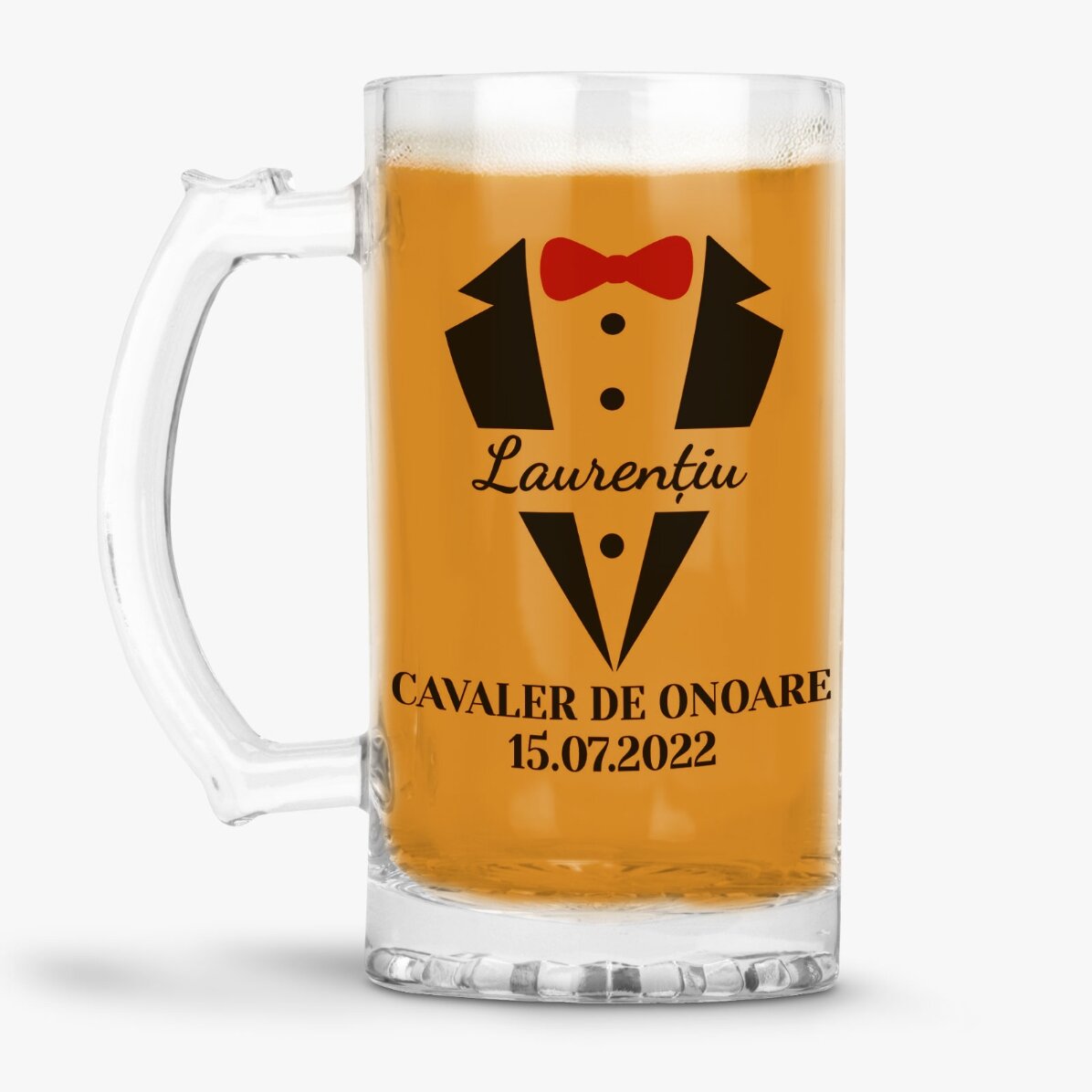 Jarra de cerveza personalizada con texto - Caballero