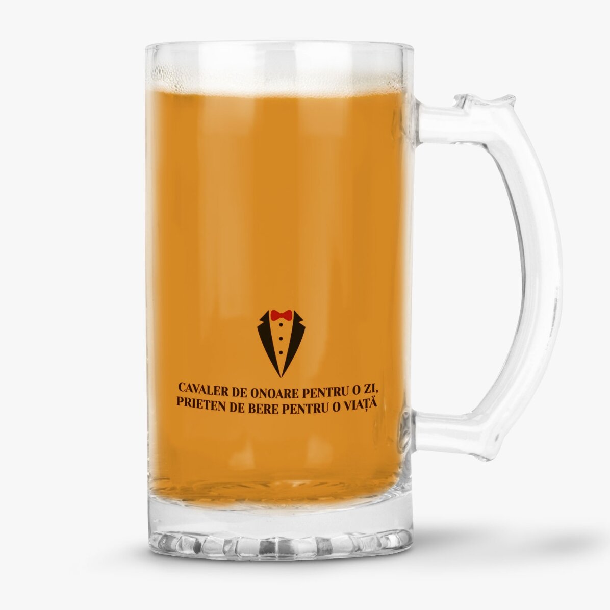 Jarra de cerveza personalizada con texto - Caballero