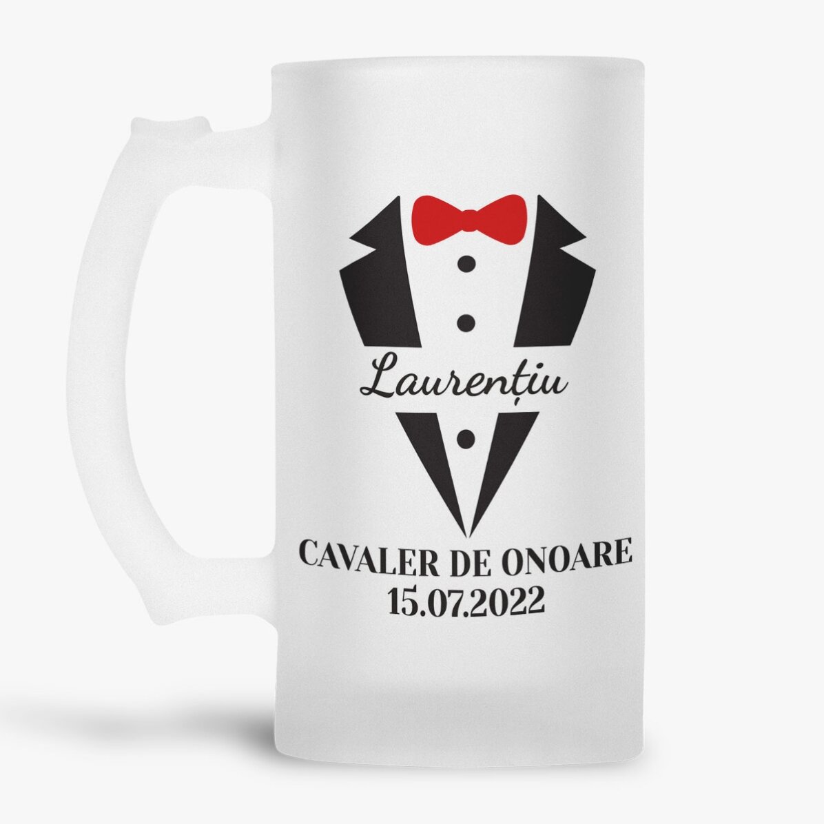 Jarra de cerveza personalizada con texto - Caballero