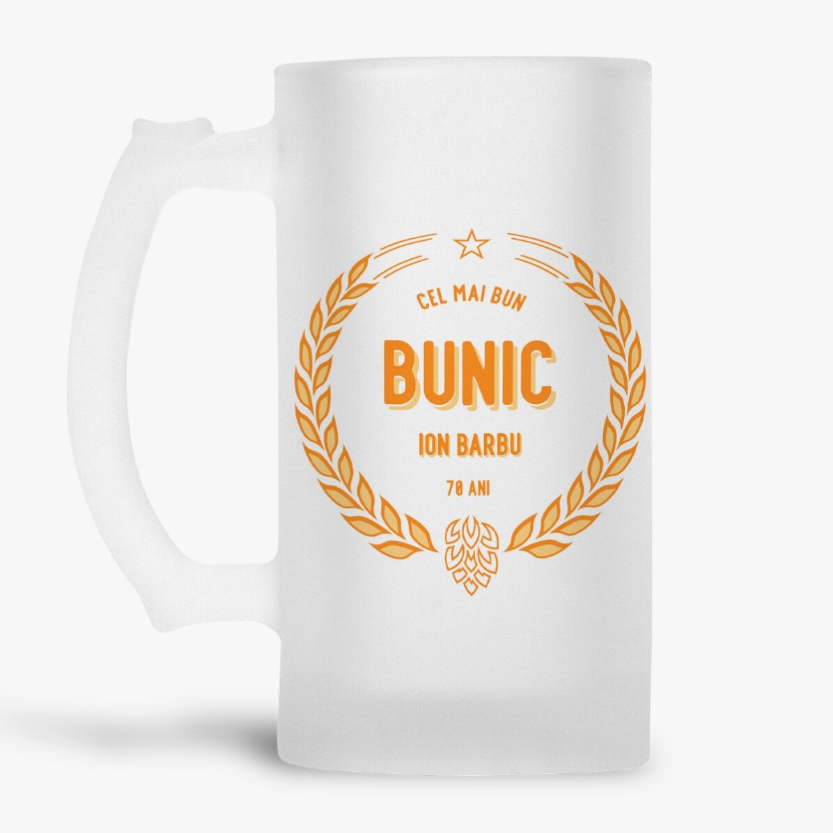 Jarra de cerveza personalizada con texto: «El mejor abuelo»