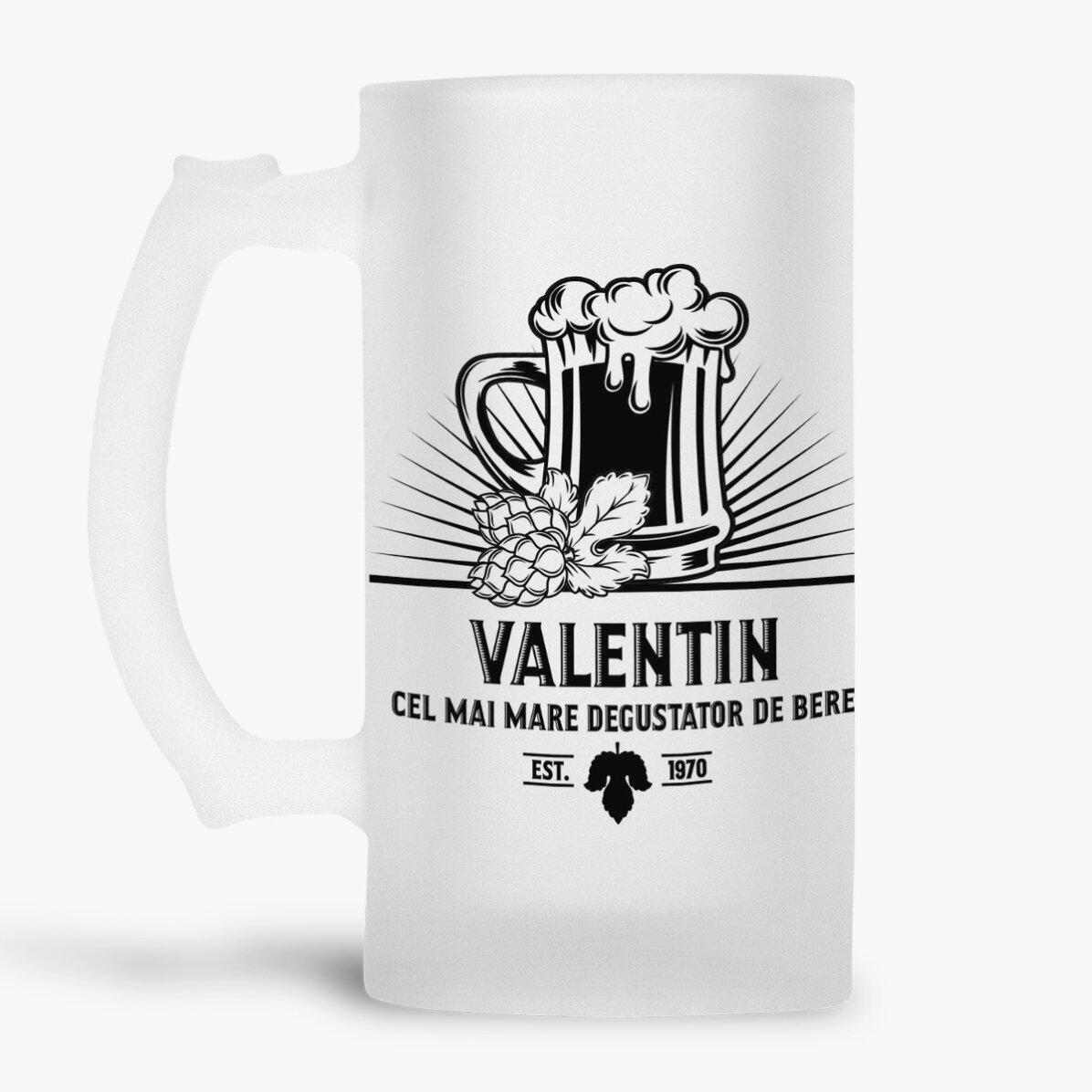 Jarra de cerveza personalizada con texto - Catador de cerveza