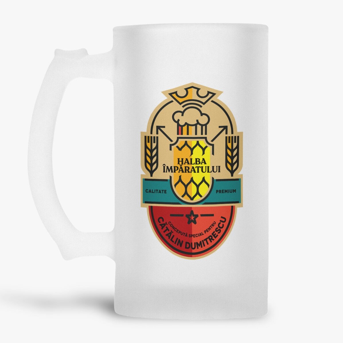 Jarra de cerveza personalizada con texto - La jarra del emperador