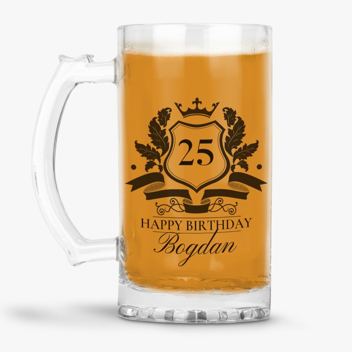 Jarra de cerveza personalizada con texto - Royalty