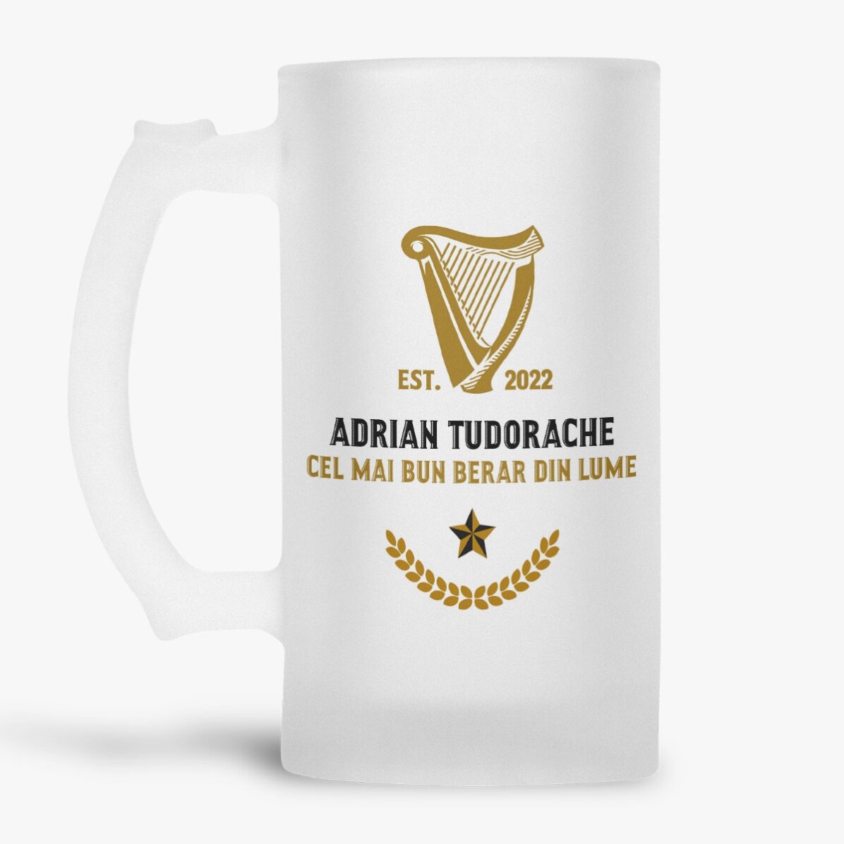 Jarra de cerveza personalizada con texto - World Beer Record