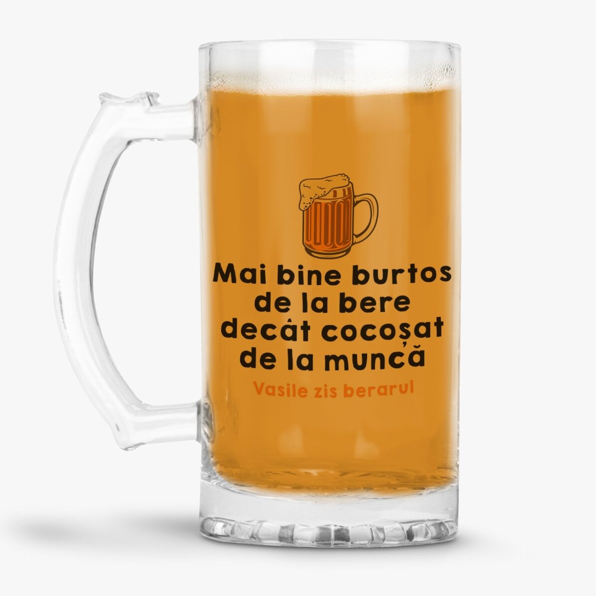 Jarra de cerveza personalizada con texto
