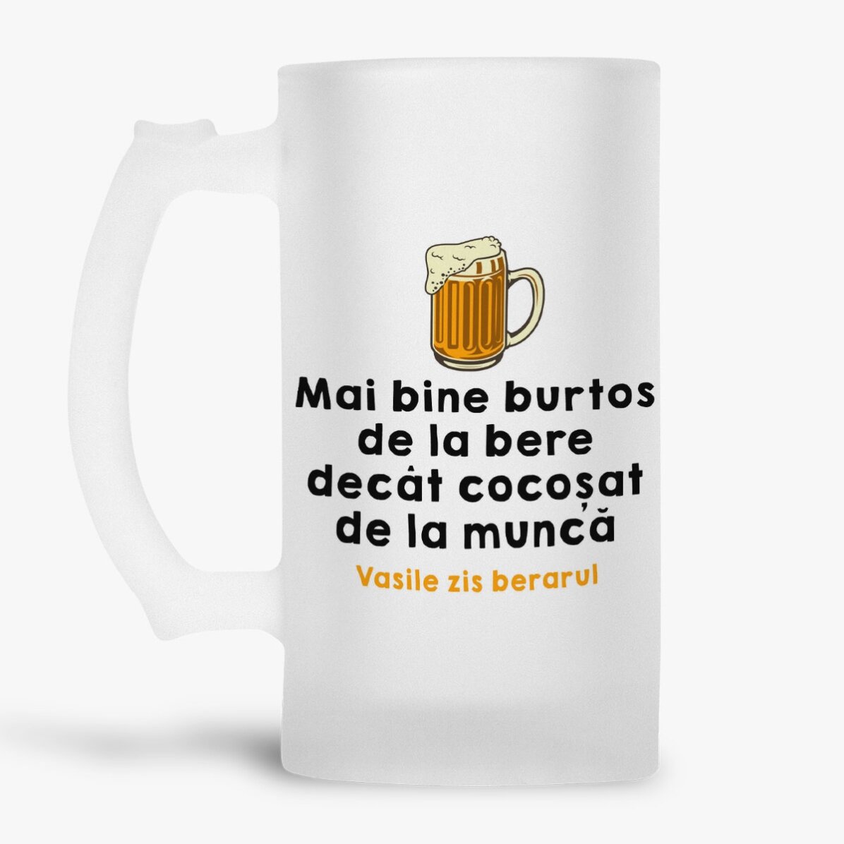 Jarra de cerveza personalizada con texto