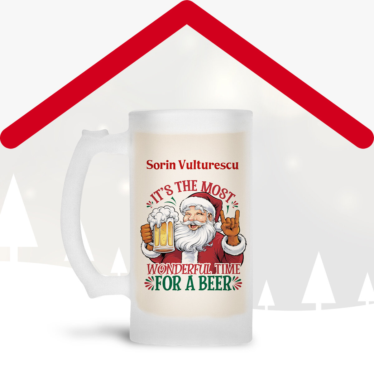 Jarras de cerveza personalizadas para Navidad
