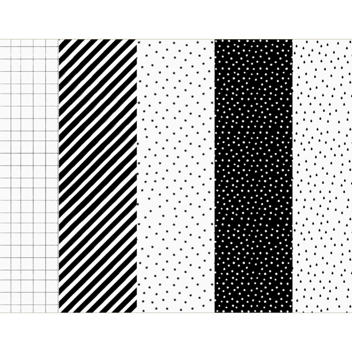 Papel de regalo variado: blanco y negro