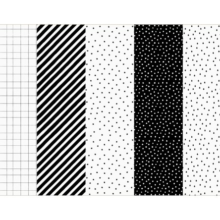 Papel de regalo variado: blanco y negro