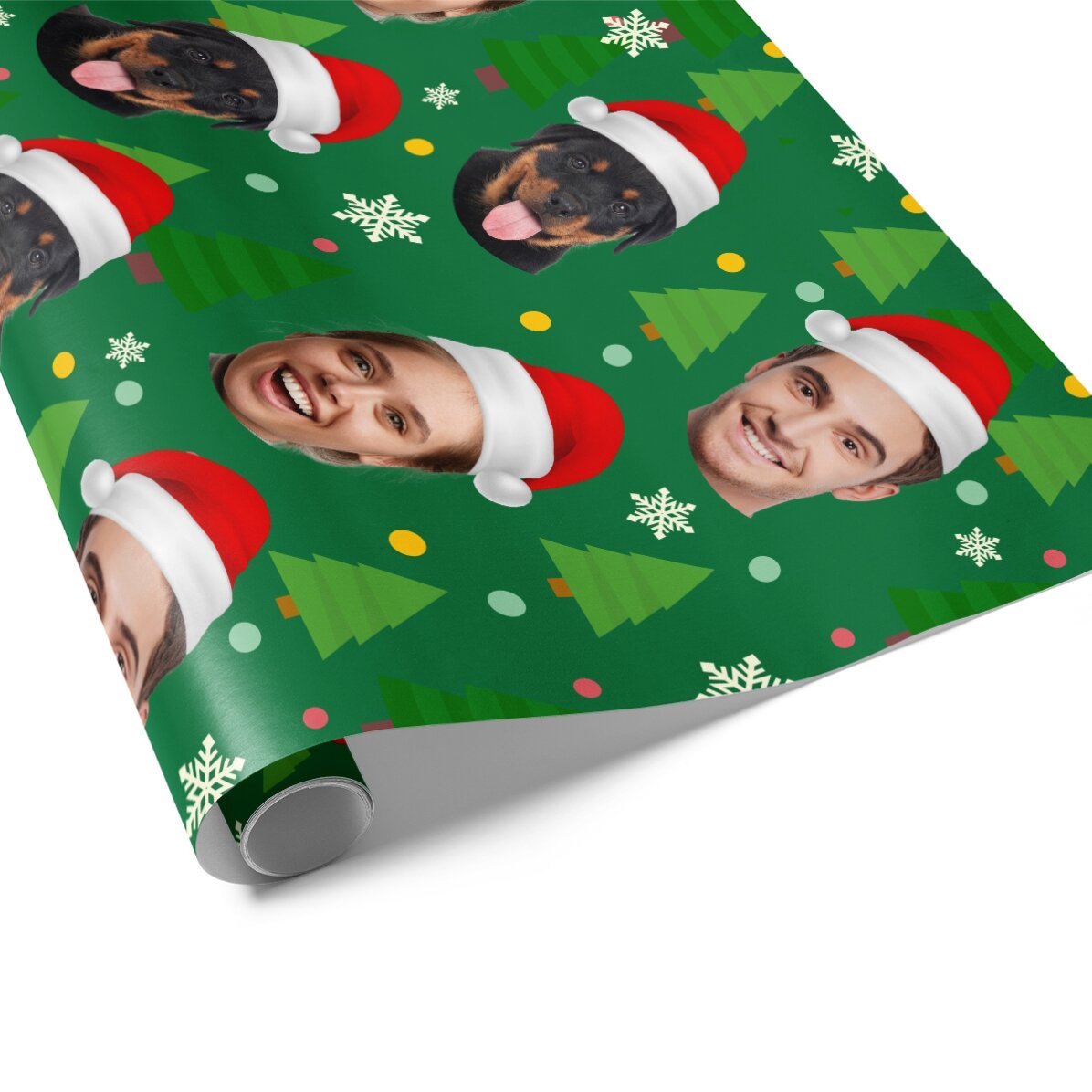 Papel de regalo personalizado con 3 fotos - Funny Christmas