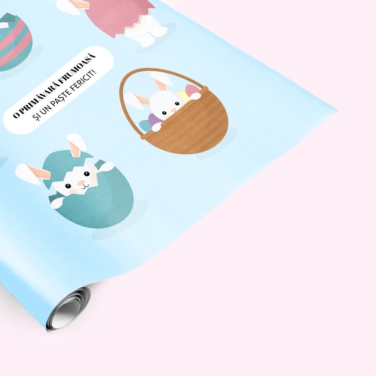Papel de regalo personalizado con texto: «Conejitos»