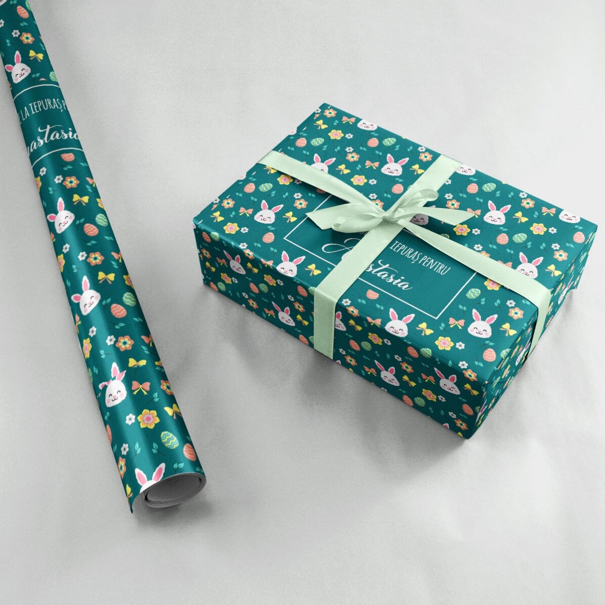 Personalised gift wrapping paper with text - Easter