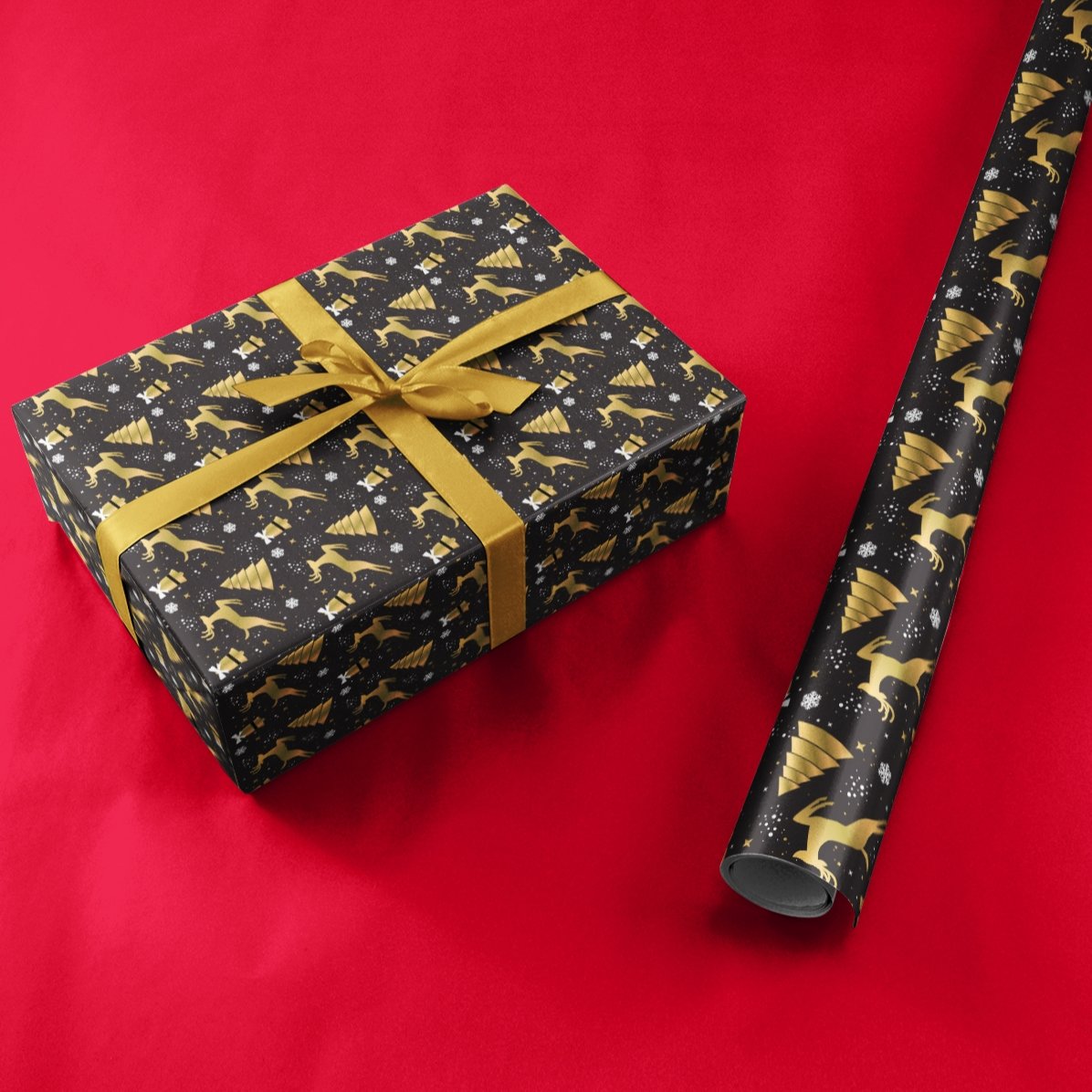 Papel de regalo personalizado con texto enmarcado - diseño navideño