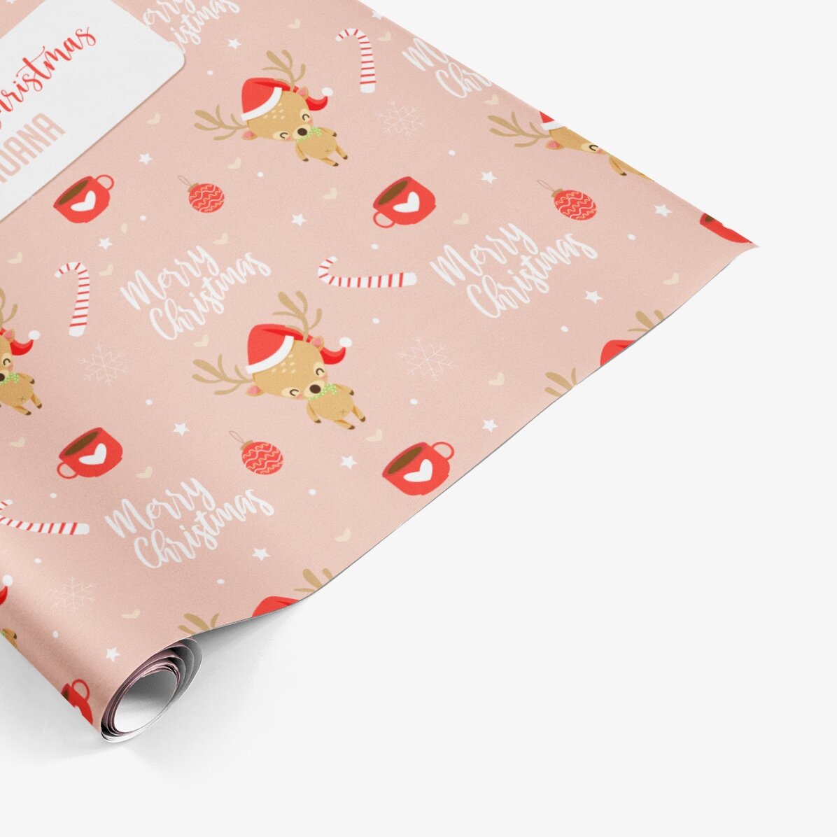 Papel de regalo personalizado con texto enmarcado - Sweet Christmas