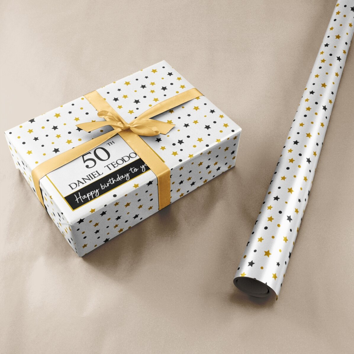 Papel de regalo personalizado con el texto «It