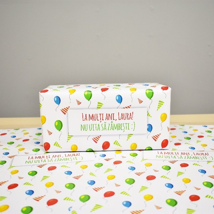 Papel de regalo personalizado - diseño de cumpleaños