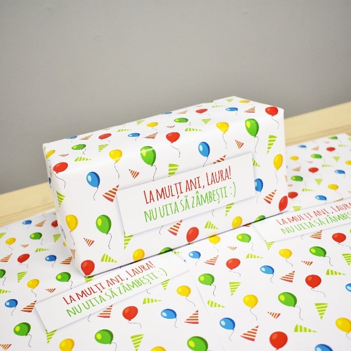 Papel de regalo personalizado - diseño de cumpleaños