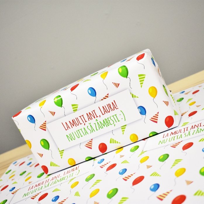 Papel de regalo personalizado - diseño de cumpleaños