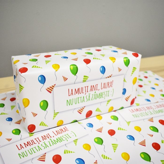 Papel de regalo personalizado - diseño de cumpleaños