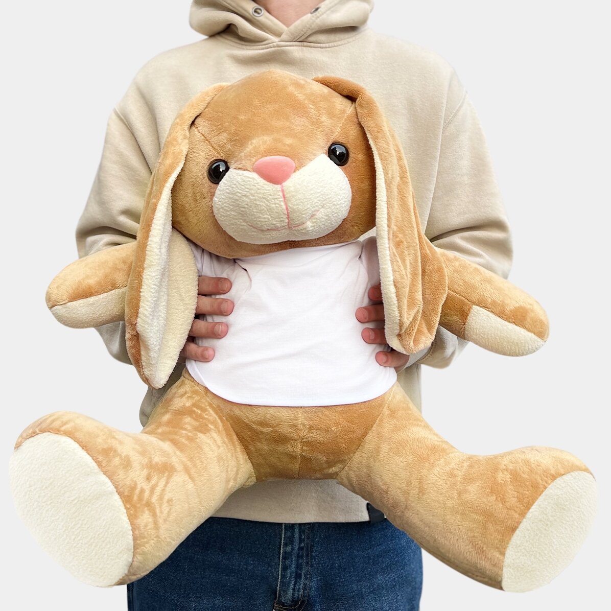 Peluche de conejo personalizado con 2 fotos y texto