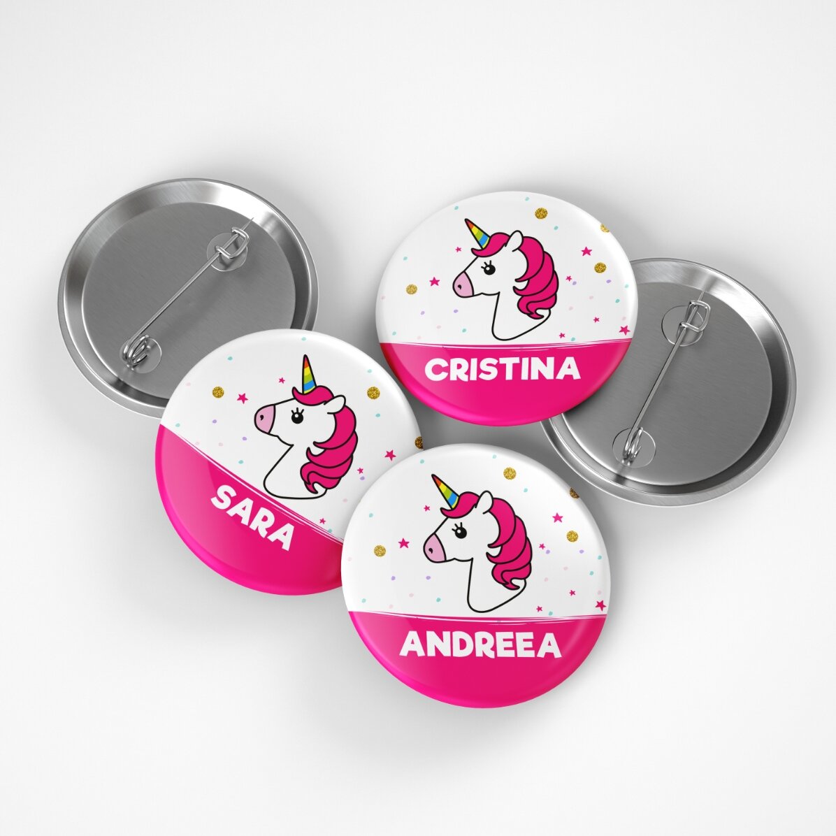 Personalised badge with name - Unicorn