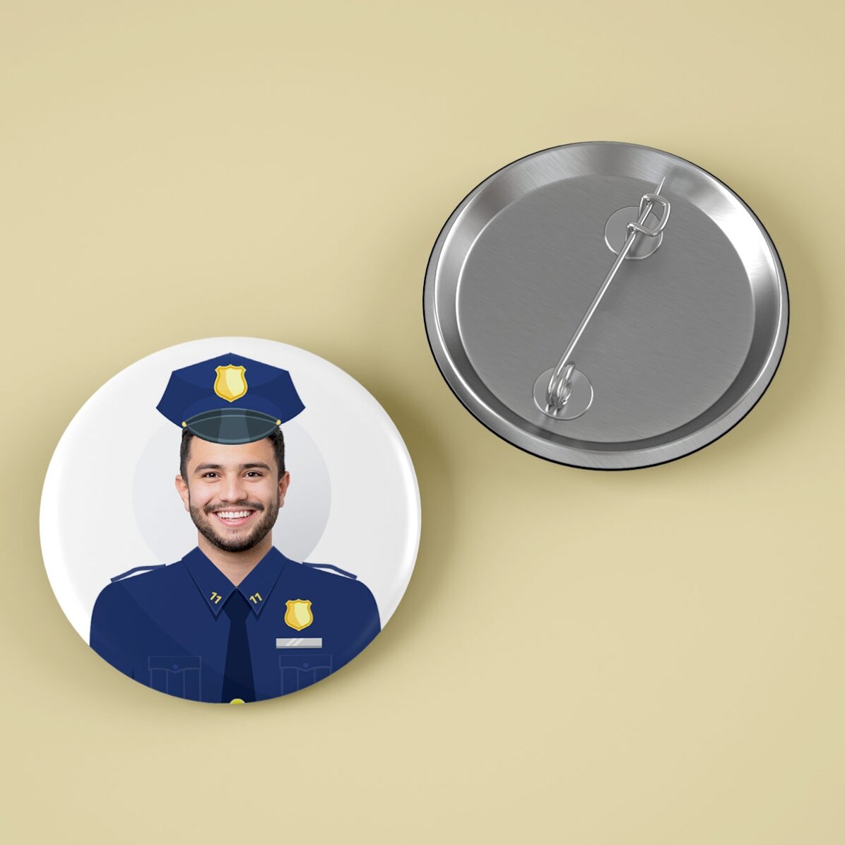 Chapa personalizada con foto - Policía