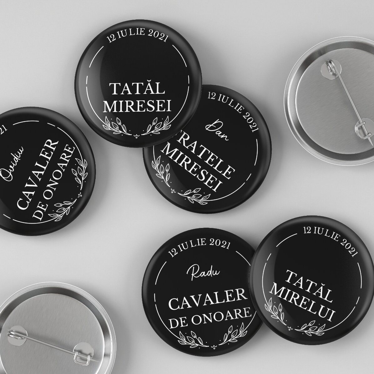 Insignia personalizada con texto - El equipo del novio