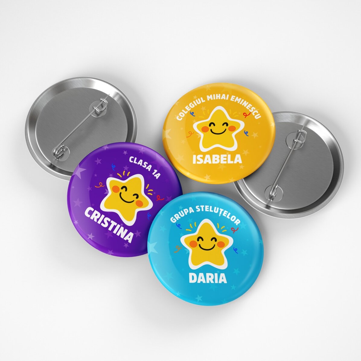 Insignia personalizada con texto - El grupo de las estrellitas
