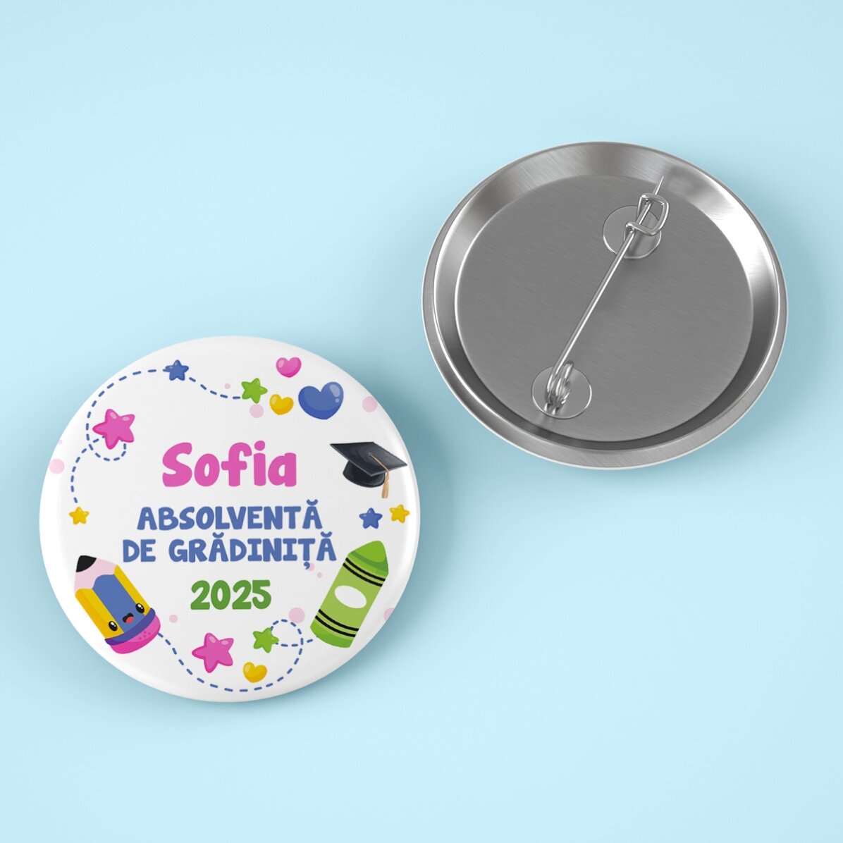 Insignia personalizada con texto de graduación para: Graduado de infantil