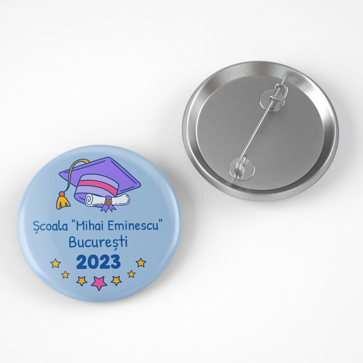 Insignia personalizada con texto para la graduación de los niños