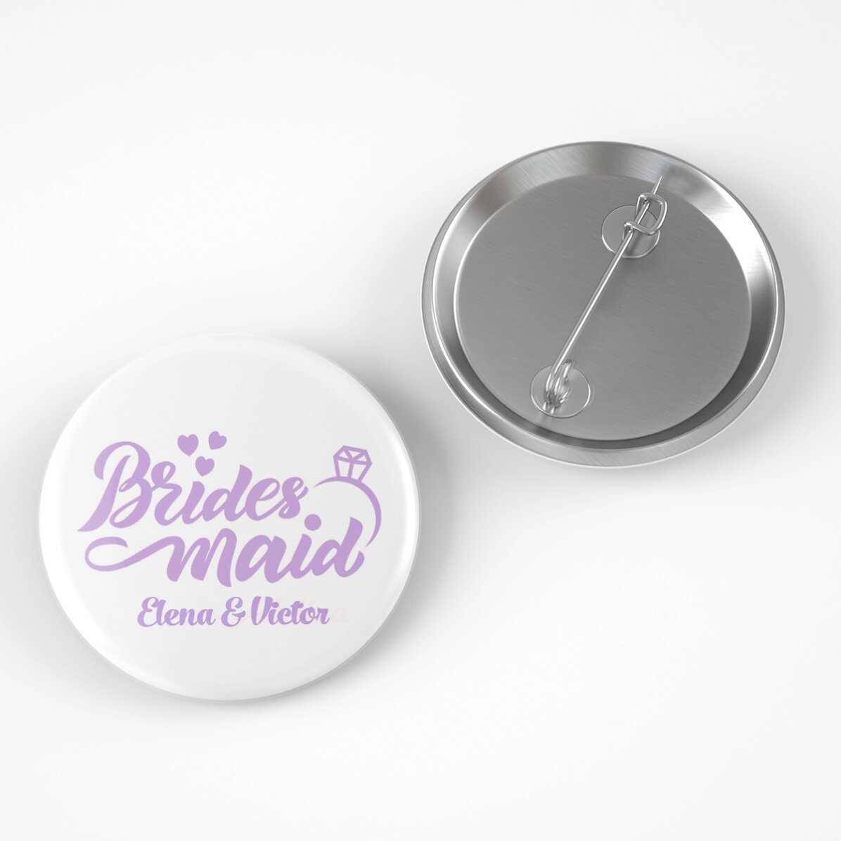 Personalised badge with text for bridesmaids