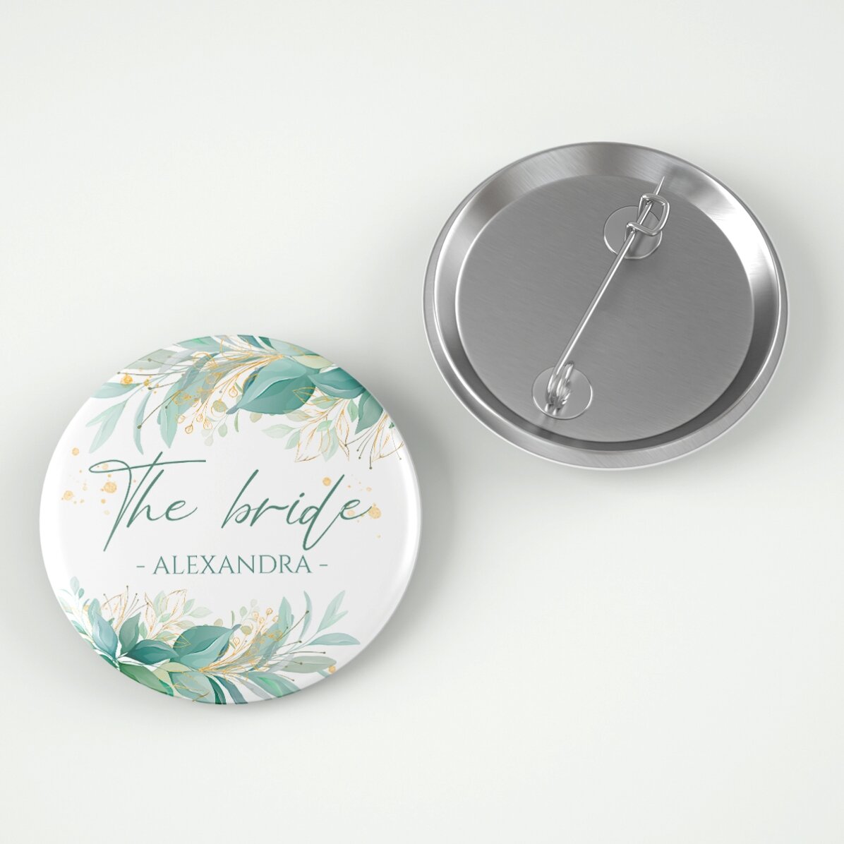 Insignia personalizada con texto para la novia y las damas de honor