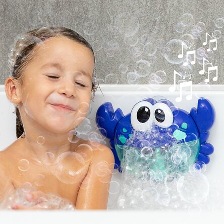 Juguete de baño: cangrejo musical con lanzador de globos
